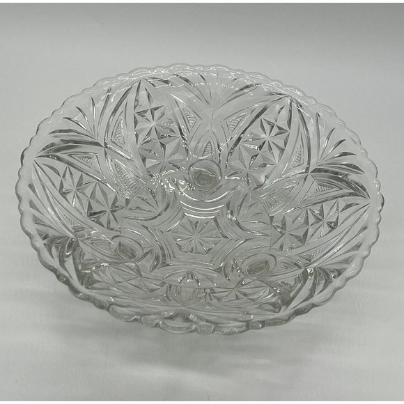 Beautiful Anchor Hocking Clear Pressed Glass #AHC26 3-Toed Footed Bowl - Picture 6 of 7